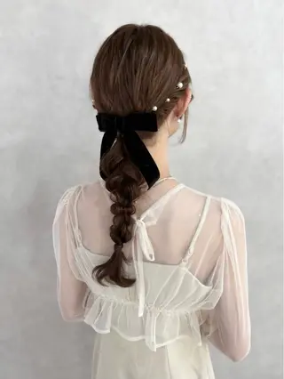 ロング カラー ヘアアレンジ 色落ちまで可愛く✨ モテカラー別所好葉のヘアスタイル