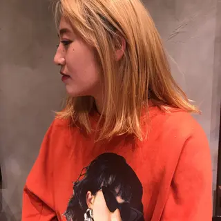 ミディアム 柔らかブラウン/顔周 りレイヤー♡ユウシのヘアスタイル