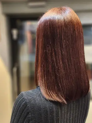 カラー セミロング ユウナ/眉ワックス /メンズカットモデルのヘアスタイル