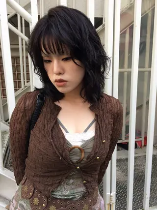 ミディアム パーマ SALOWIN原宿iori店 1F所属・ﾃﾞｻﾞｲﾝｶﾗｰ /ﾕｳﾀﾏﾝ👽のヘアスタイル