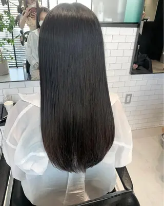 セミロング カラー 透明感/オリーブ/ グレージュ/YUKAのヘアスタイル