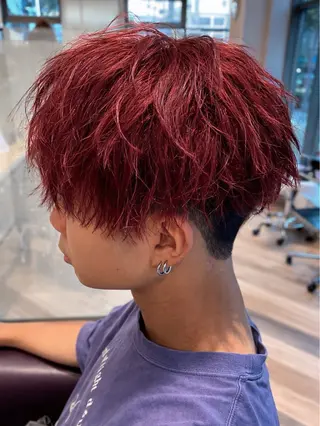 ショート カラー メンズ特化/フェザー /パーマ/伊勢元のヘアスタイル