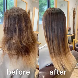 セミロング パーマ KIZU 髪質改善 オカルト怪談のヘアスタイル