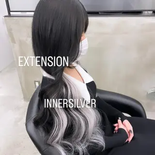 ロング カラー エクステ🩵ブリーチ 韓国ヘア🩵KAEのヘアスタイル