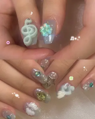 ミディアム mer natsumiのネイルデザイン