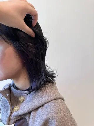 セミロング カラー カーリーパーマ/ 透明ｶﾗｰ/MIKUのヘアスタイル