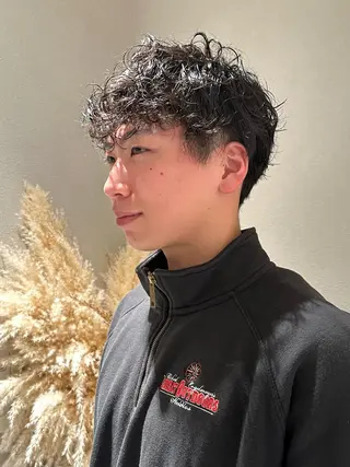 カラー パーマ メンズ 👑ショート/ボブ /銀座/ニシオカ👑のヘアスタイル