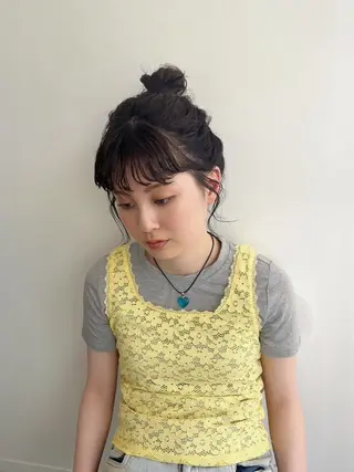 セミロング 🍎デザインカラー /カエデ🍎のヘアスタイル