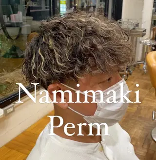 パーマ メンズ ボブ ショート 髪質改善  相澤晃希のヘアスタイル