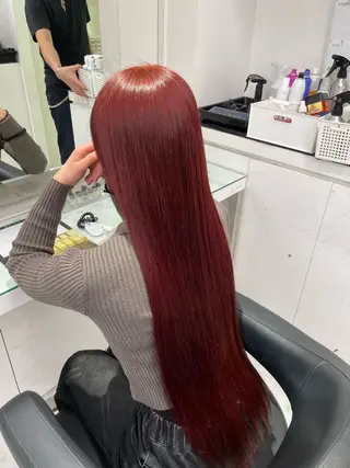 ロング カラー トレンド暖色ヘア🍒 miu🍒のヘアスタイル