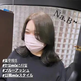 ミディアム カラー Hair design Na.B所属・ジユン 지윤のヘアスタイル