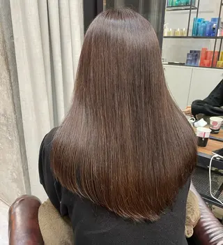 ロング カラー ヒマワリ/ 艶カラー/髪質改善のヘアスタイル