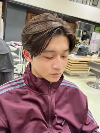 ショート カラー パーマ メンズ ﾎｯﾄﾍﾟｯﾊﾟｰ に移行中【かな】のヘアスタイル