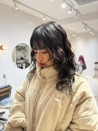 セミロング カラー パーマ パーマ/ボブ /レイヤー チヒロのヘアスタイル