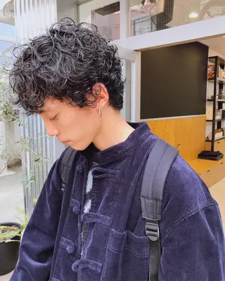 ショート パーマ メンズ メンズパーマ タカキリョウのヘアスタイル
