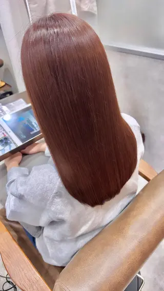 セミロング カラー 久保田康雅　辻堂 髪質改善×縮毛矯正のヘアスタイル