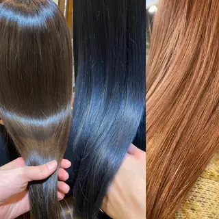 ロング 白髪ぼかし バレイヤージュ志鎌のヘアスタイル