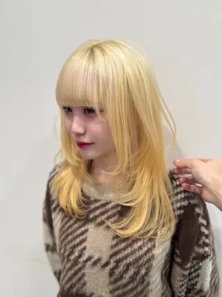 ロング カラー ヘアアレンジ 韓国レイヤーカット /韓国トレンドカラーのヘアスタイル