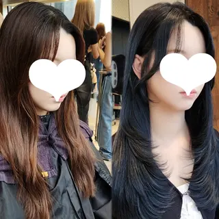 ロング Nanako。/韓国 ヘア/顔周りカットのヘアスタイル