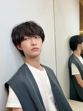 パーマ メンズ Soleria所属・艶髪/酸性ストレート 根本零のヘアスタイル