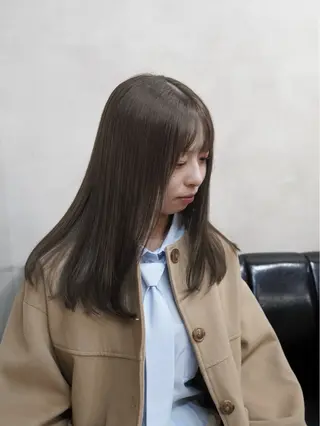 セミロング カラー 切りっぱなし カット✂️/みらいのヘアスタイル