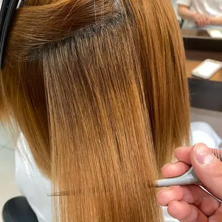 ミディアム 福岡縮毛矯正✨️ ストレート 向井和輝のヘアスタイル