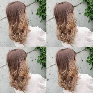 ロング カラー ヘアアレンジ メンズ キッズ 💟Chloe原宿店 🩶ハイトーンのヘアスタイル