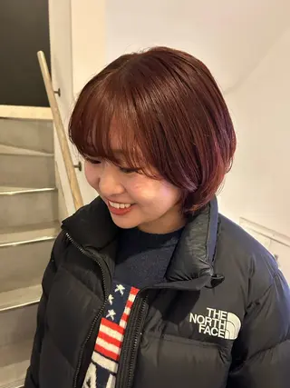 ショート カラー 愛結 暖色カラー🎀🩰のヘアスタイル