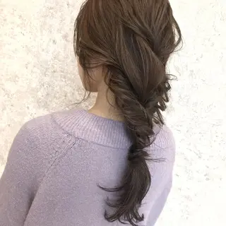 ロング カラー ヘアアレンジ HARUNA🤍 大人ショートヘアのヘアスタイル