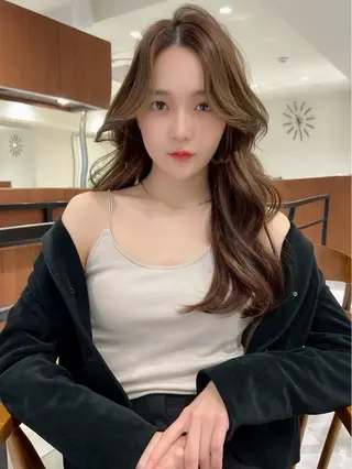 ロング カラー 韓国風/艶カラー/ 透明感/水野啓太のヘアスタイル