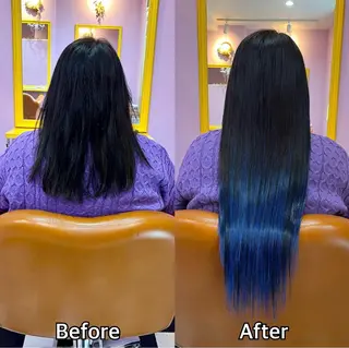 ロング シール＋ちび編み込み エクステ梅田🐨のヘアスタイル