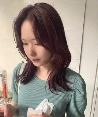 ミディアム カラー ヘアアレンジ 🎀taro ブリーチなしカラーのヘアスタイル