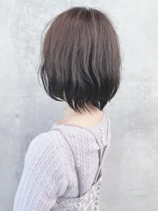 ショート カラー 小顔ボブ/お悩み解決 /ボブパーマ/とういのヘアスタイル