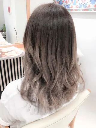 セミロング カラー Days 透明感カラーのヘアスタイル