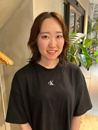 ミディアム パーマ Nikiita リコのヘアスタイル