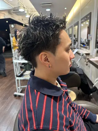 ショート メンズ Rei/ 縮毛矯正/ ハイライトカラー募集のヘアスタイル