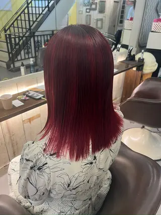 ミディアム カラー 透明感/血色カラー/ 似合せレイヤー/ゆいのヘアスタイル