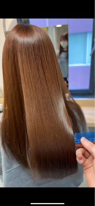 ロング 透明感カラー🩵 レイヤーカット/韓国のヘアスタイル