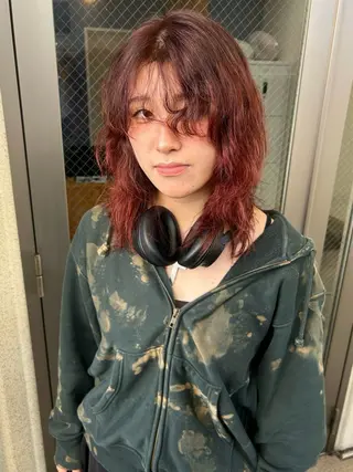 ミディアム カラー パーマ ルシア東三国店所属・akane 東三国のヘアスタイル