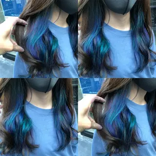 セミロング カラー 原宿サロン代表 デザインカラー伊藤卓のヘアスタイル