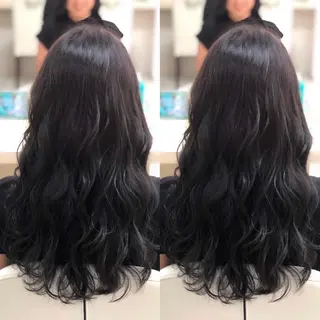 ロング カラー パーマ ヘアアレンジ 盛れる韓国ヘア♡ 🌻鈴木花🌈のヘアスタイル