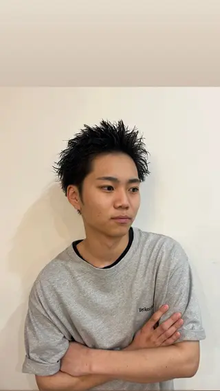 ショート メンズ パーマ／透明感 🍃Hidetoraのヘアスタイル