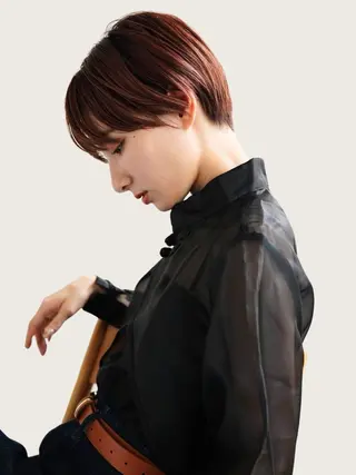 ショート カラー ブリーチなしWカラー レイヤー/KOHNOのヘアスタイル