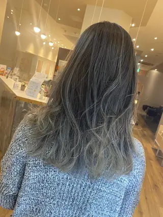 セミロング カラー salowin梅田茶屋町suite所属・ハイトーンヘア/ 島崎　タクミのヘアスタイル