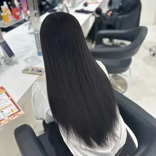ロング カラー ブリーチなし透明感 ×縮毛矯正🤍ユウのヘアスタイル