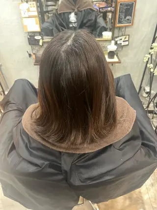 ミディアム カラー 艶髪/ハイトーン/ ヘアセット/モエノのヘアスタイル