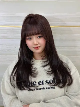 ロング カラー 🩶mana🩶艶髪 /カラーオンカラーのヘアスタイル