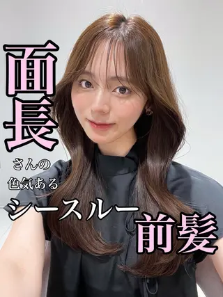 セミロング 映える顔まわり/前髪 特化 💗 ユキマのヘアスタイル