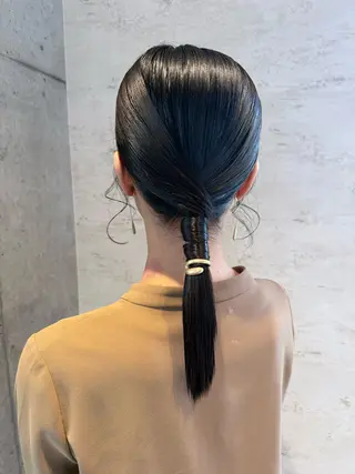 セミロング ヘアアレンジ 女性に人気♪ はやしほのかのヘアスタイル