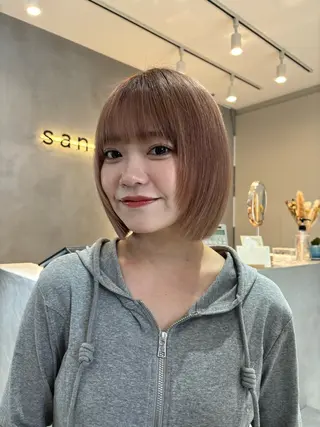 ショート ボブ特化型美容師/赤 み消しカラー/ももかのヘアスタイル